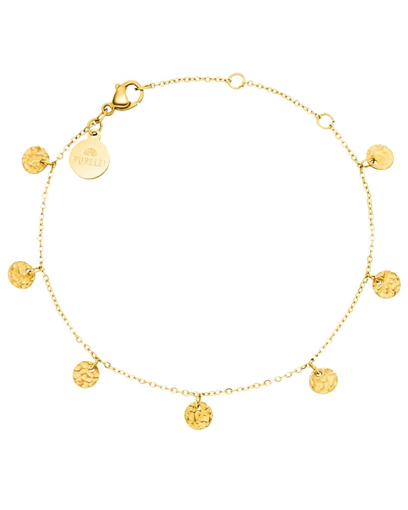PureleiÂ® Malihini Coin Bracelet (18K Gold plated) â€“ Elegant, Playful Women's Bracelet with Discs â€“ â€“ Adjustable Length 6.3/6.89/7.48 inches â€“ Hawaiian-Inspired & Waterproof - Image 1